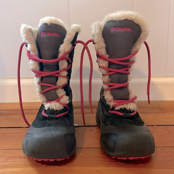 COLUMBIA EUC Girls Techlite Fur Lined Insulated Waterproof Snow Winter Boots - Picture 2 of 4